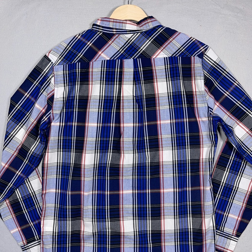 Levis Plaid Button Down Shirt Teen XL Regular Fit Blue White Red Casual Western - Picture 10 of 11